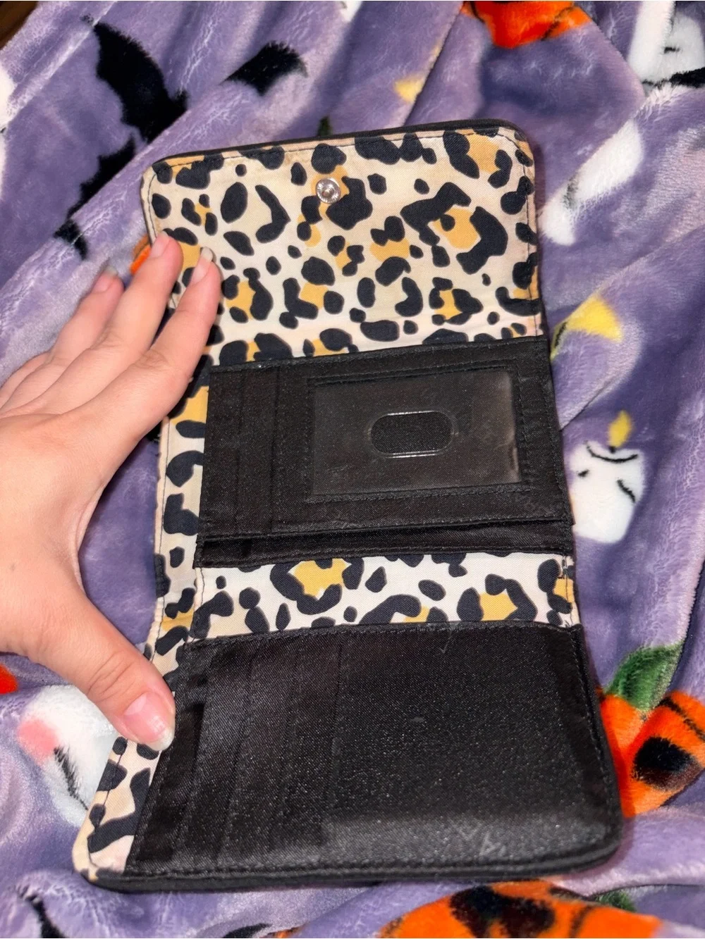 Vera Bradley Black Quilted Trifold Wallet with Metal Logo - Picture 2 of 4